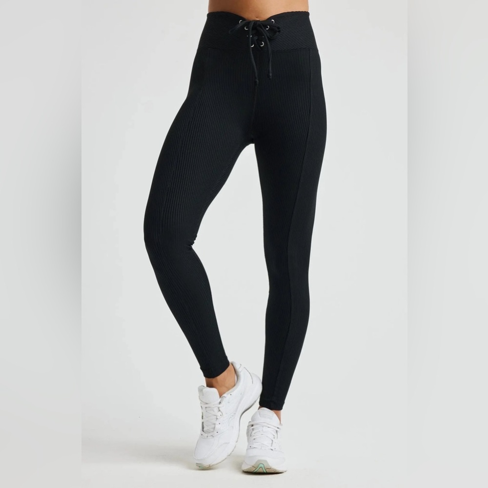 Year of Ours Black Ribbed Leggings
